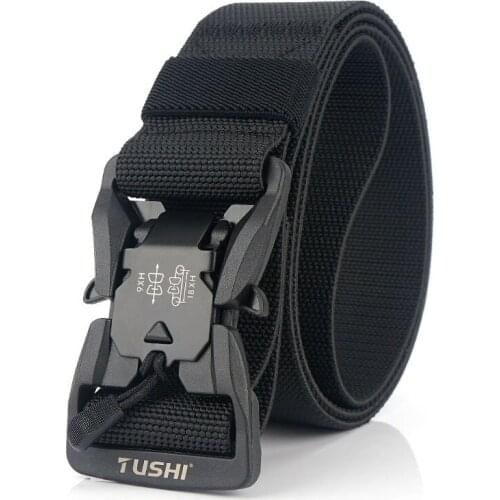 Outdoor multifunctional tooling training military fans magnetic buckle automatic quick release tactical belt male canvas belt ti