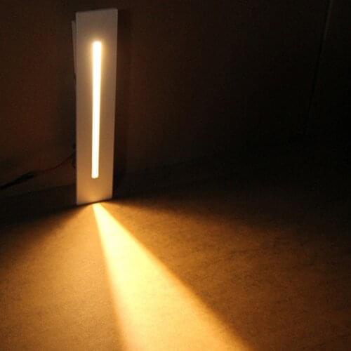 Thrisdar Outdoor Led Stair Step Light Waterproof Recessed Wall Corner Light LED Footlight Landscape Pathway Stairway Night Light