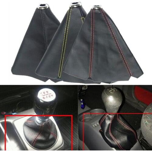 Universal Car Gear Shift Collars Covers PU Leather Auto Gear Stick Shift Shifter Knob Cover Boot Gaiter Case