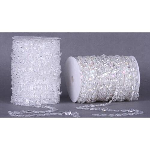 30M Garland Diamond Acrylic Crystal Beads Strand DIY Curtain Wedding Birthday Party Living Room Window bridal shower Decoration