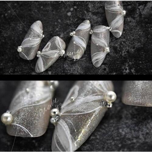 Japanese Style 3D Engraved Nail Stickers Ribbon Pattern High Quality Empaistic Sticker Nait Art Tool