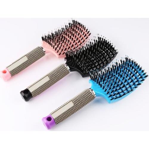8 Color Comb Women Hair Scalp Massage Comb Bristle Nylon Hairbrush Wet Curly Detangle Hair Brush for Salon Hairdressing Tools