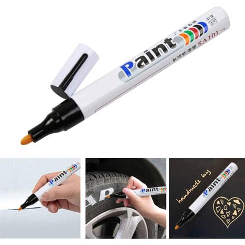 White Waterproof Car Wheel Tire Oily Mark Pen Auto Rubber Tyre Paint Pen CD Metal Permanent Paint Marker Graffiti Touch Up Pen