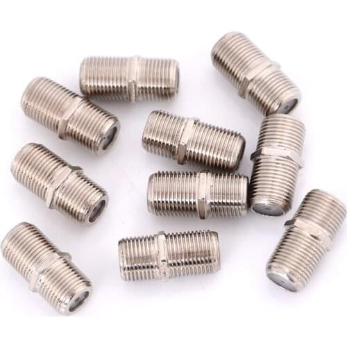 10pcs/Pack F Type Coupler Adapter Connector Female F/F Jack RG6 Coax Coaxial Cable Used In Video High Quality