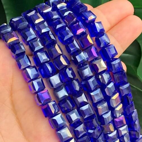 2mm 195pcs High Quality Dark Blue Cube Austrian Crystal Glass Square Loose Spacer Beads For Jewelry Making DIY Accessories