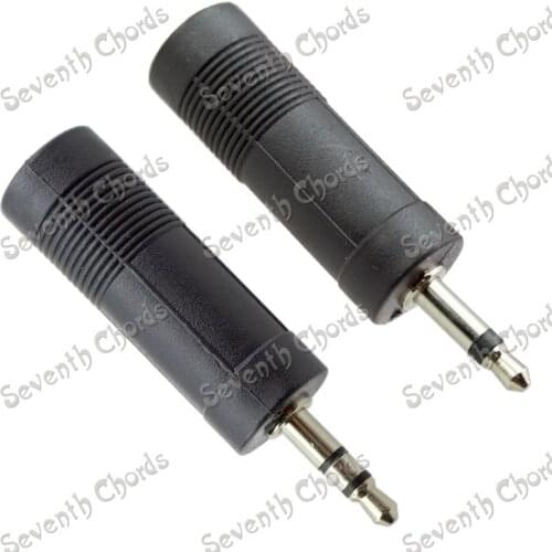 2 Pcs 1/4" 6.35 Female Jack To 1/8" 3.5 Male Plug Microphone Guitar Cable Audio Converter Adapter Coupler Connector (SSD-SDKXX)