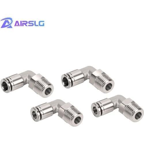 2 pcs PL PL16 PL6 PL8 PL10 PL12 304 stainless steel elbow quick quick plug connector pneumatic trachea L-shaped ozzle elbow -03