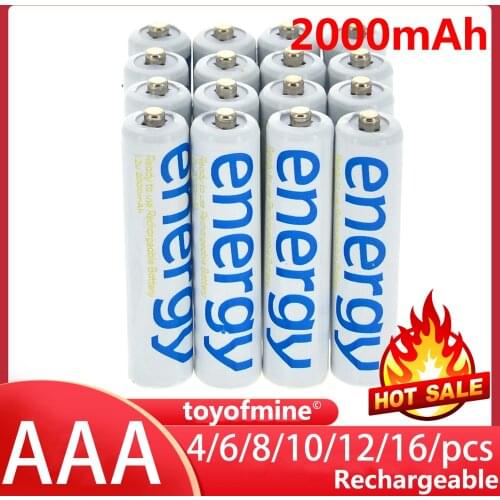 4pcs 8pcs 16pcs Original 3A AAA Rechargeable battery 2000mAh 1.2V AAA NIMH Rechargeable batteries bateria bateris 3A battery