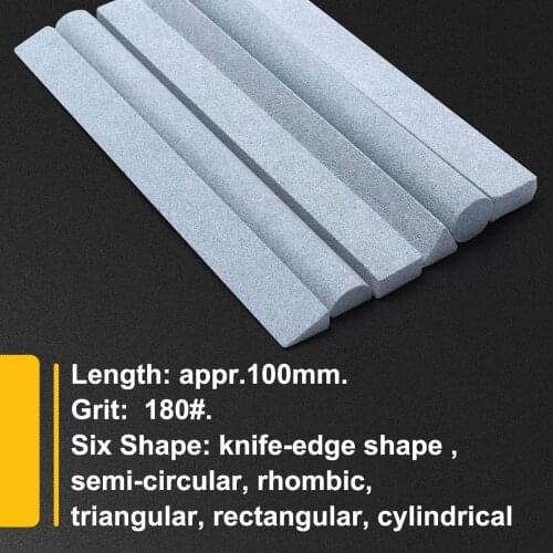 6Pcs 180# grit Green Carbon Multi-shape Whetstone Sharpener Oil Stone Knife Polishing Stone for Glass Jewelry Ceramic
