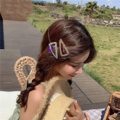 60pcs/lot DIY Multi Set Auger Triangular Geometry Hair Clips Simple Drill Hairpins Hair Styling Tools Hair Accessories HA1266