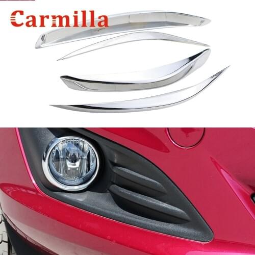 ABS Chrome Front Fog Lamp Decoration Trim Fog Light Cover Fog Lights Sticker for Ford Fiesta MK7 2013 2014 2015 Accessories