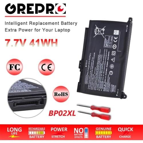 7.7V 41wh BP02XL battery for HP Pavilion Notebook PC 15 15-AU010WM, 15-AU018WM, HSTNN-LB7H, BP02041XL, HSTNN-UB7B, 2ICP7, 65 80