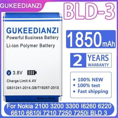 BLD-3 High Capacity Battery For Nokia 2100 3200 3300 I6260 6220 6610 6610i 7210 7250 7250i BLD 3 BLD3 Mobile Phone Battery