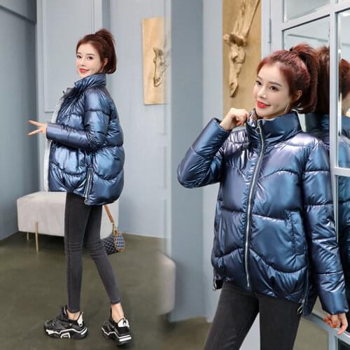 Glossy Cotton-padded Jacket Womens Short Fall/winter Disposable Cotton-padded Jacket Womens Korean Thickened Padded Jacket