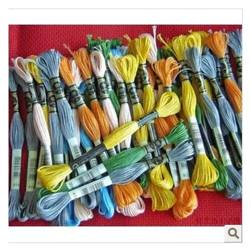 8 meter Length 6 Strands Cross Stitch Thread Floss / Embroidery Thread Floss--Similar DMC 1Lot= 100 Skein