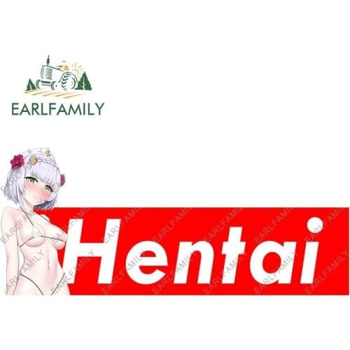 EARLFAMILY 13cm x 5.5cm for Hentai Genshin Impact Fine Decals Anime Car Stickers Vinyl Car Wrap Motorcycle Sunscreen Sticker