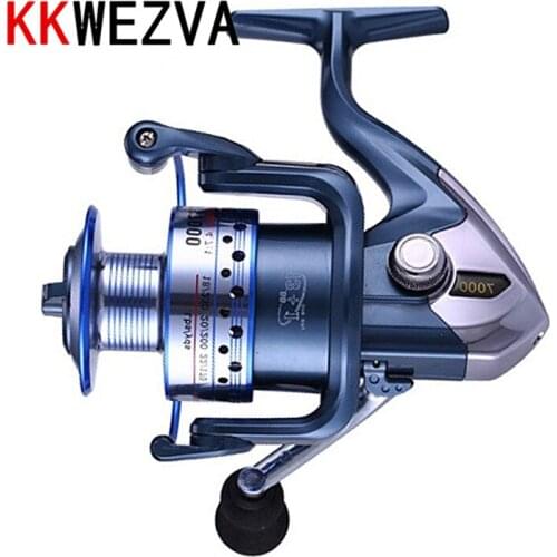 KKWEZVA Metal Deep Cup 2000H-5000H 13+1BB Spinning Fishing Reel Hi-Speed Full Metal Spinning Wheel + Metal CNC Rocker