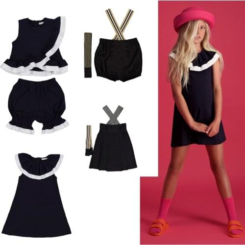 Girls Clothes Sets 2020 Carbon Soldier Baby Dresses Skirt T-shirts Suspender Summer Dress Overalls Toddler Girl Skirts Boys Tees