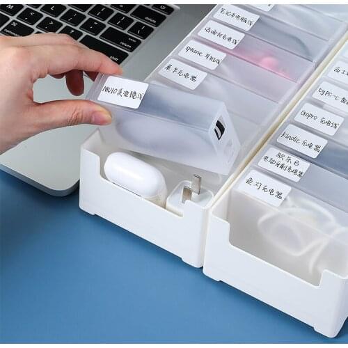 Data Cable Storage Box Sundries Organizer Power Wire Storage Boxes Transparent Jewelry Makeup TankBin Home Accessories Organizer