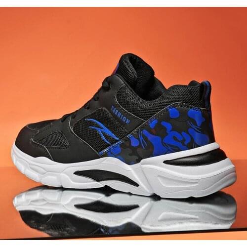 Big Size Summer Chunky Male Sneakers Sport Man Brand Breathable Running Shoes Women Sports Shoes Men Black Blue Basket GMB-1271