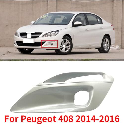 CAPQX For Peugeot 408 14-16 Front Bumper Fog Light Trim Frame Cover Fog Lamp Garnish Cap Lid Foglight Decoration Shell Hood