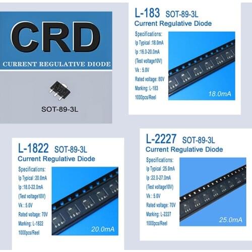 L-183 L-1822 L-2227 SMD SOT-89-3L CRD / CURRENT REGULATIVE DIODE NEW 10PCS/LOT