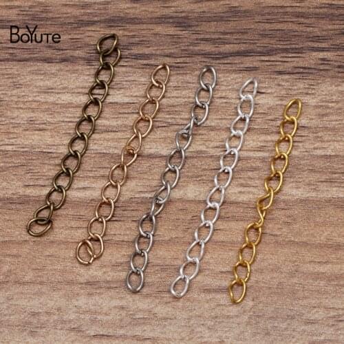 BoYuTe (1000 pieces/Lot) 5CM Length Metal Iron Extension Tail Chains Diy Hand Made Chain Accessories for Jewelry Making