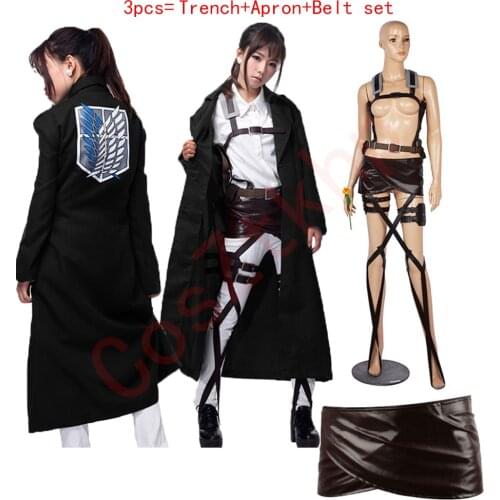 Fashion Anime no Kyojin Cloak Man Cape Clothes Attack On Titan Cosplay Costume Fantasia Attack on Titan Plus pants trench coat