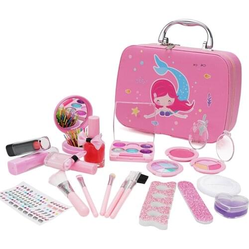 Makeup Kit for Kids Childrens Makeup Set Girls Princess Make Up Box Nontoxic Cosmetics Kit Toys Pretend Play Makeup Beauty Toys