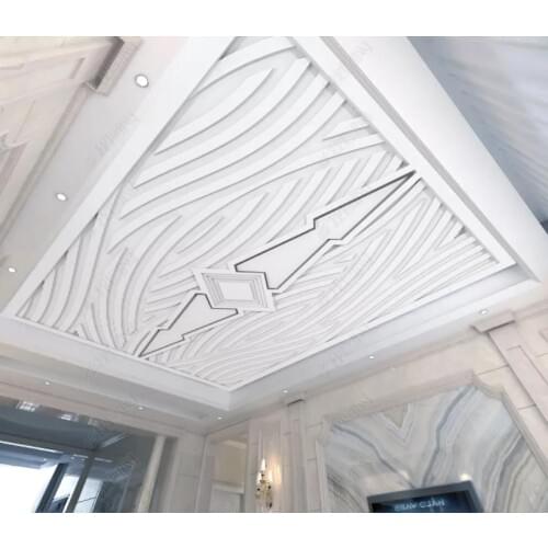 3D ceiling mural wallpaper Geometric plaster for Living room bedroom photo wallpaper ceiling 3D customize
