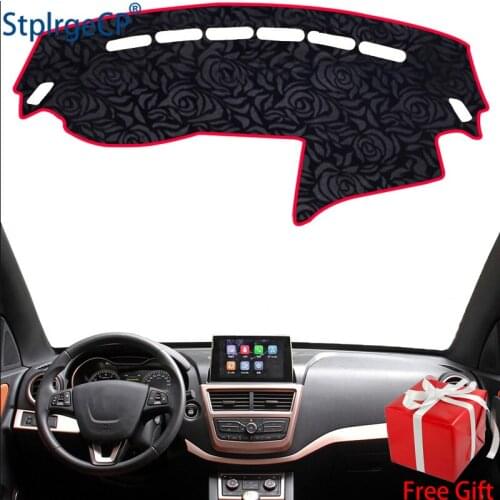 Latest Rose Pattern Non-slip Car Dashboard Cover Dash Mat Pad DashMat ANti-UV Car Sticker for besturn X40 2016-2019 Car Styling
