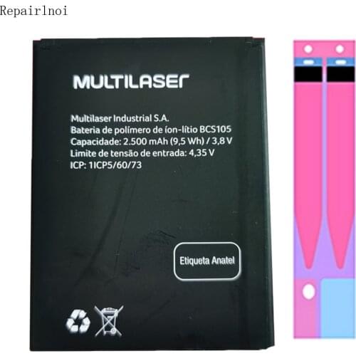 Original 3.8V 2500mAh Cell Mobile Phone Batteries For Multilaser F BCS105 Battery Smart Repair Parts Replacement Glue