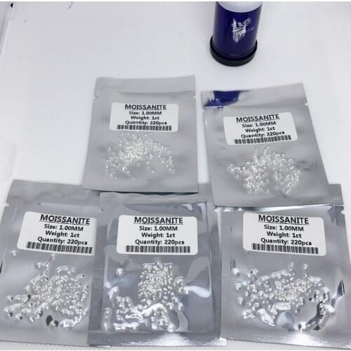 Excellent cut DVVS white round shape loose moissanites diamonds 1ct-10ct 1bag Test Moissanites for Making Rings