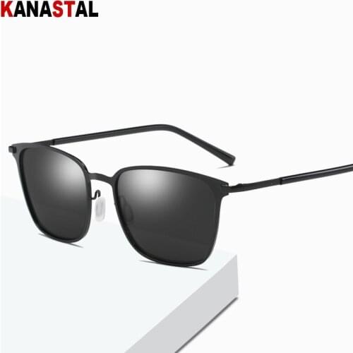 Polarized Driving Sunglasses For Men Yellow Lens Night Vision Glasses Square Alloy Frame Mirror Women sun glasses UV400