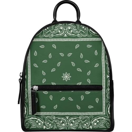 Promotion Discount Custom Ladies Female Paisley Picture Portable Bandana Print Mini Backpack PU Material