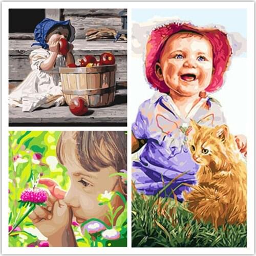 DIY Painting By Numbers HandPainted Oil Painting baby Picture Paint Drawing On Canvas Home Decoration Unique Gift