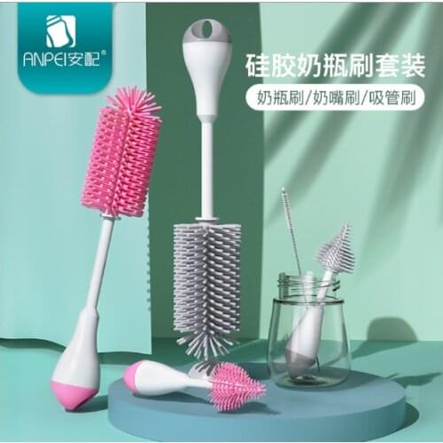 For Washing Cleaning baby bottle brush Rotary Handle Long Handle Scrubbing Feeding-bottle Brush cleanning