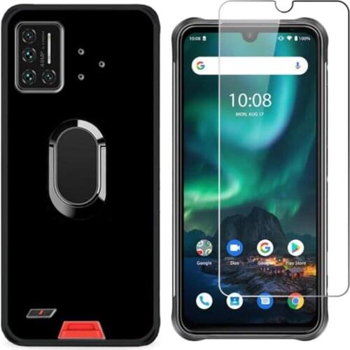 2 in 1 Case Glass For UMIDIGI BISON Shockproof With Ring Soft Cover For UMIDIGI BISON GT A11 A9 Clear Phone Case