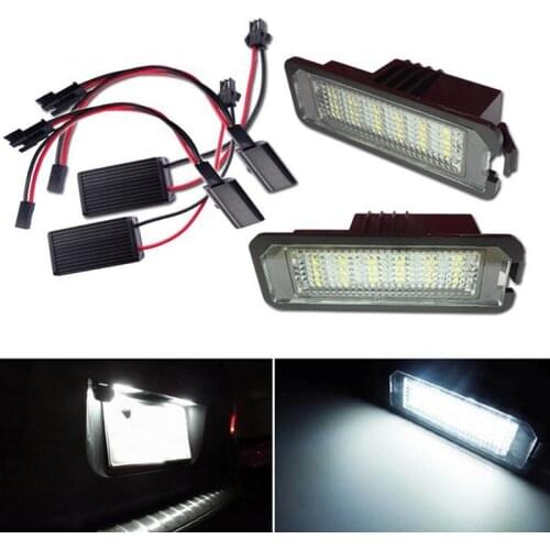 2Pcs 12V 18xLED Number License Plate Light Lamps For VW GOLF 4 5 6 7 6R Passat B6 Lupo Scirocco Polo Car License Plate Lights