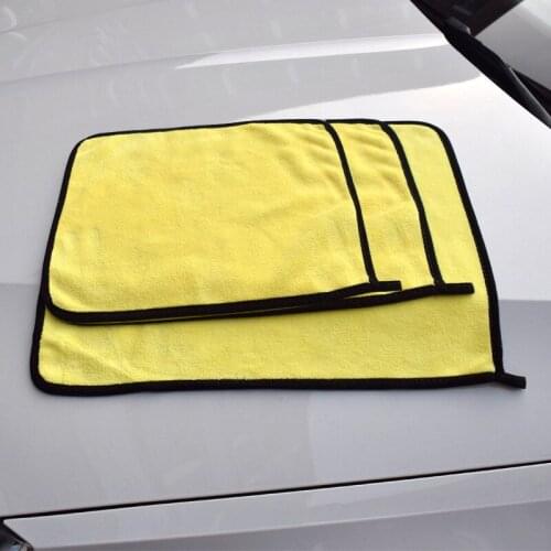 QHCP High-Density Thick Absorbent Towel Car Care Thick Household Car Supplies Two-Color Coral Fleece Fiber Car Towels