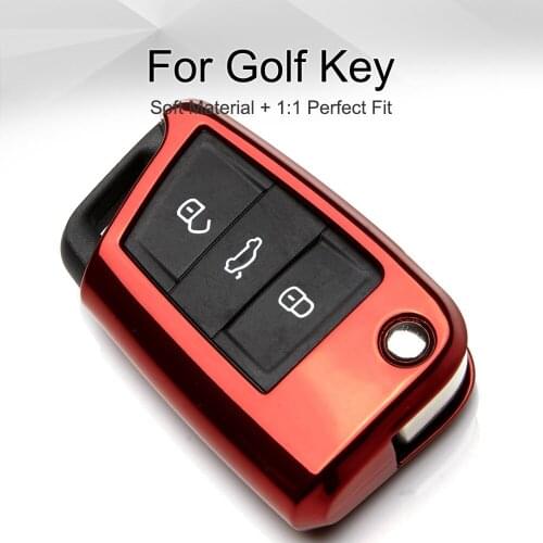 TPU Car Key Case Cover for Volkswagen VW Touran Tiguan Passat B6 B8 Golf 7 CC Polo Bora Jetta Beetle Keyring Chain Accessories