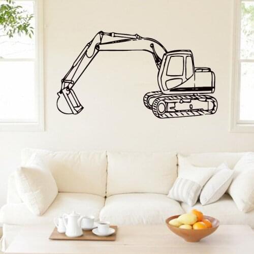 Tractor Excavator Wall Sticker Home Decor Kids Children Room Decoration Nursery Wall Decals Removable Wallpaper Poster
