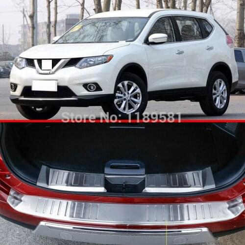 For Nissan X-Trail Rogue 2014 2015 2016 Stainless Steel Inside & Outside Rear Bumper Sill Protector Trim