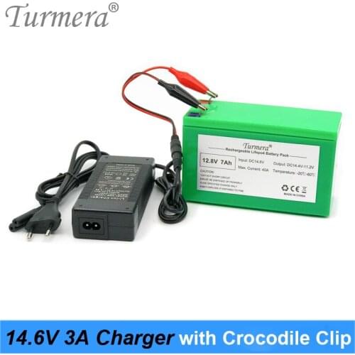 14.6V 5A Lifepo4 Battery Charger 4Series 12.8V 14.4V 7Ah 10Ah 20Ah 100Ah Lifepo4 Battery Smart Charger + Crocodile Clip Turmera