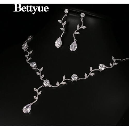 Bettyue Brand Fashion Charm AAA Zircon Jewelry Sets Three Colors Cirrus Gothic Style Jewelry Sets For Woman Wedding Party Gift
