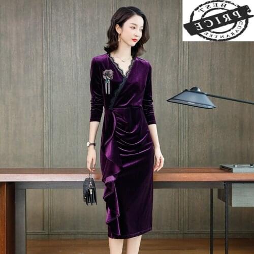 Women Vintage Dress Autumn Spring Clothes 2021 Korean Elegant Ladies Evening Party Dresses Women Bodycon Vestidos 2021Ca5