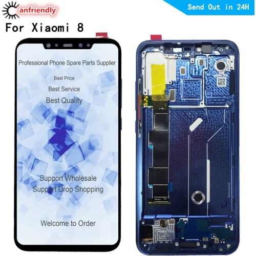 6.21" LCD for Xiaomi mi8 mi 8 MI8 LCD Display+Touch panel Screen Replacement sensor Digitizer with frame Assembly for xiaomi8