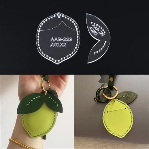 1 Set Acrylic Stencil Laser Cut Template DIY Leather Handmade Craft Cartoon lemon keychain pendant Sewing Pattern