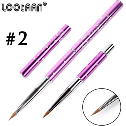 1PCS 3D Nail Art Kolinsky Sable Acrylic Brush Pen UV Gel Polish DIY Painting Drawing Carving Pen Manicure Tools