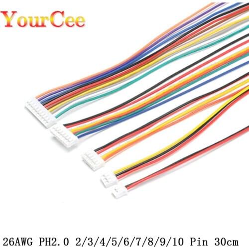 10Pcs JST PH 2.0 2/3/4/5/6/7/8/9/10 Pin Connector Plug With Wires Cables JST2.0 Connector Pin 26AWG Pitch 2.0mm Brand New